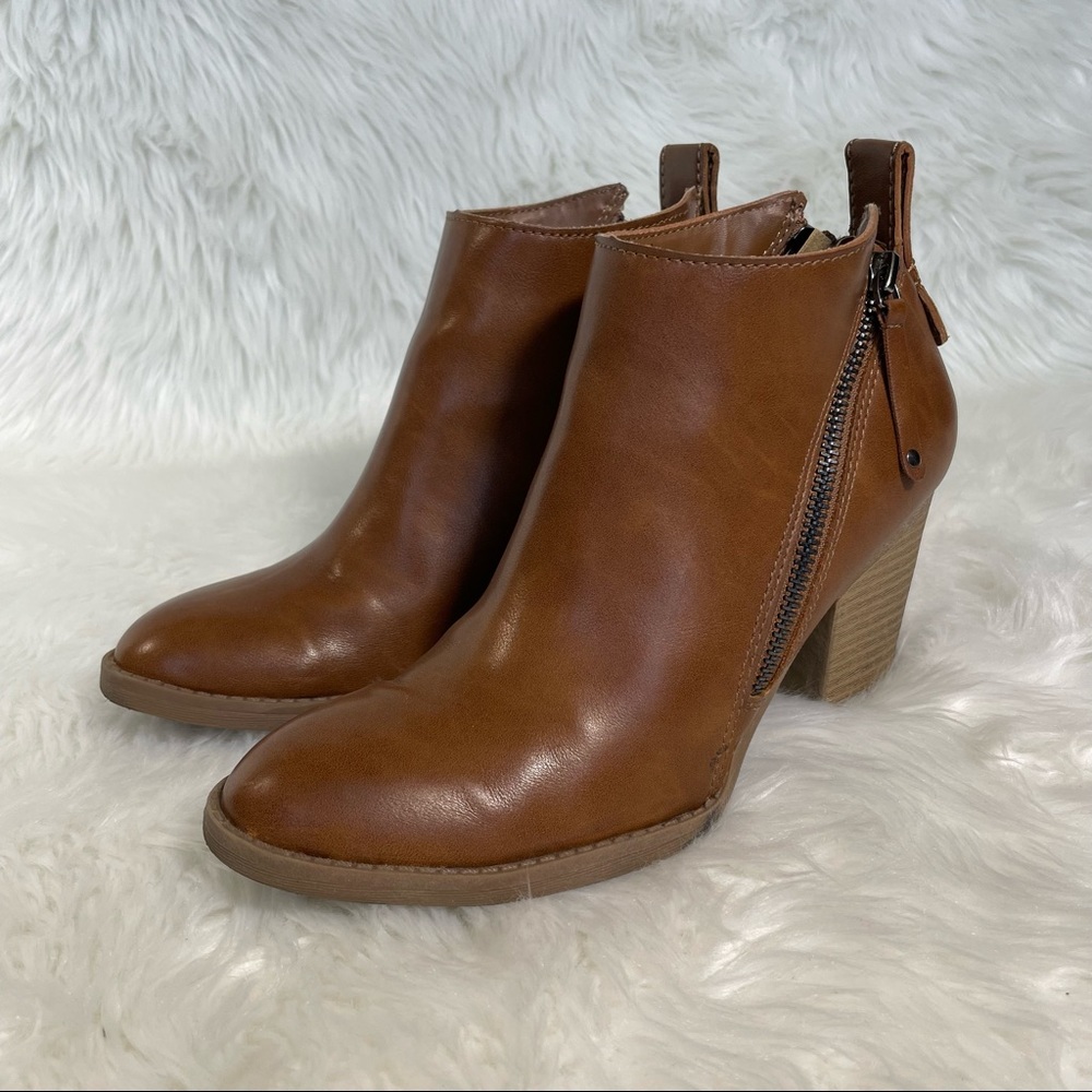 caramel brown ankle booties
